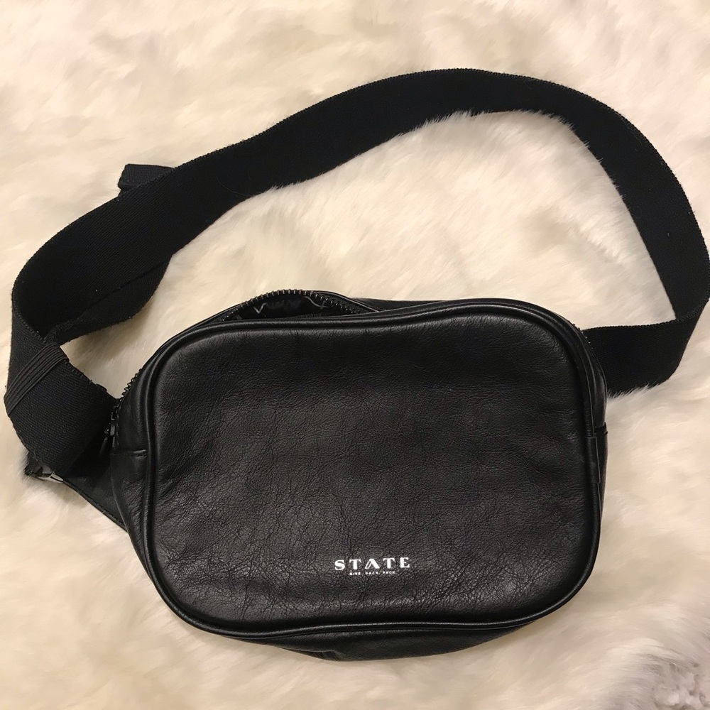 ❌SOLD❌ Black Leather STATE Fanny Pack